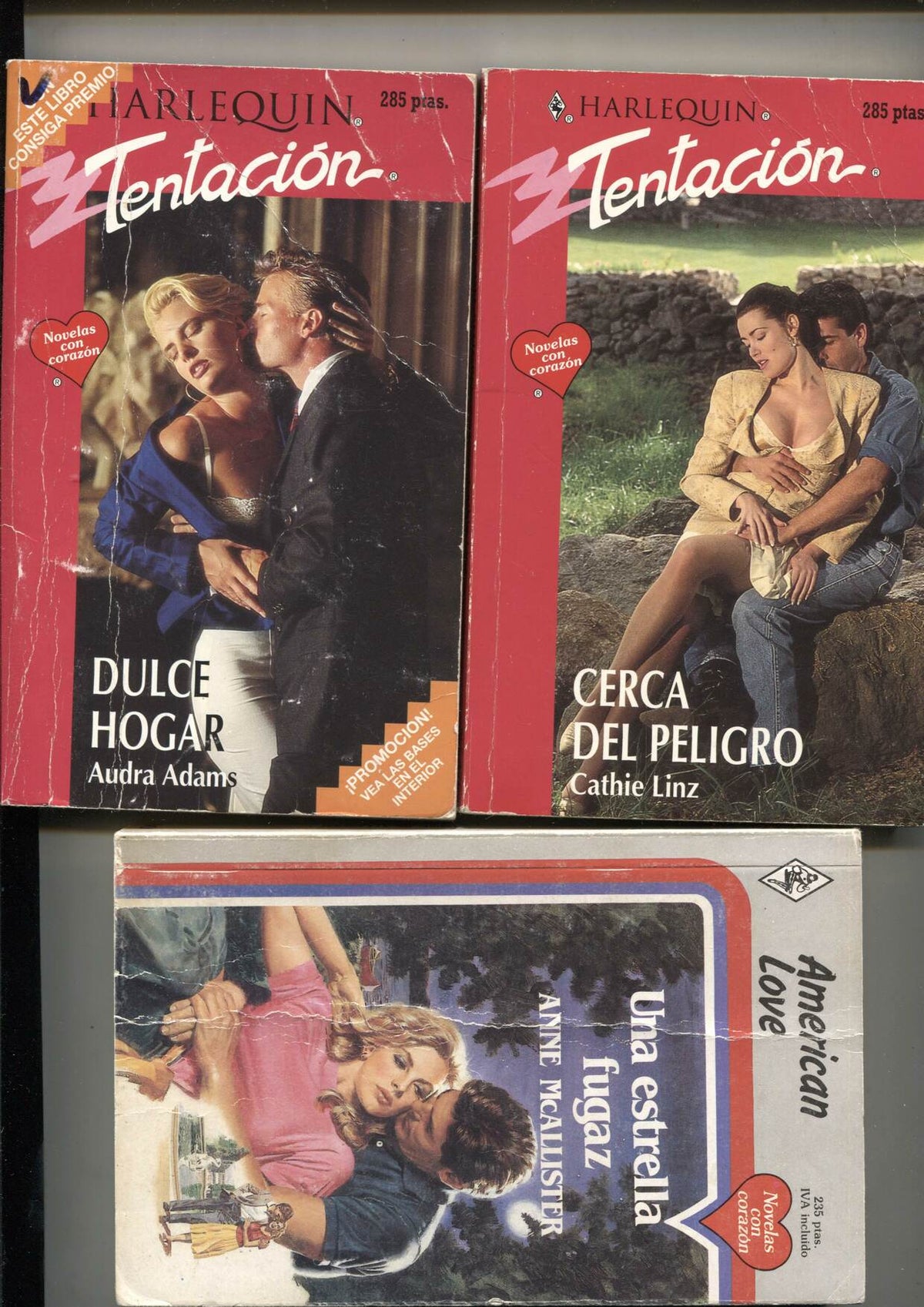 Lote numero 27: 3 novelas Romantica: Cerca del peligro, Dulce hogar, Una estrella fugaz