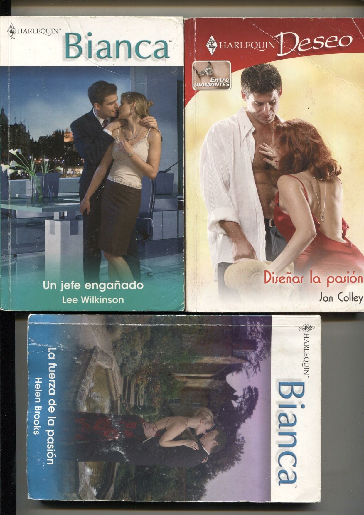 Lote numero 30: 3 novelas Romantica: La fuerza de la pasion, Un jefe engañado, Diseñar la pasion