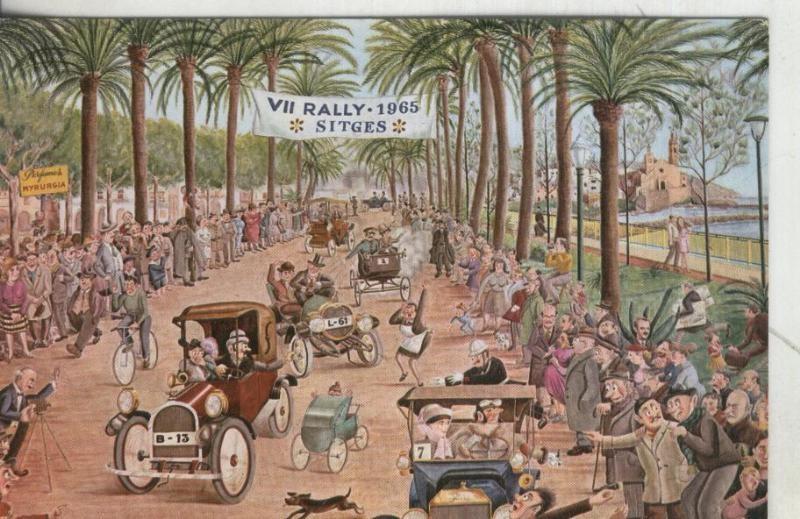 Postal: Rally de Sitges dibujo de Juan Estiarte