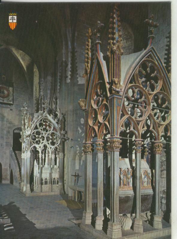 Postal 008350: Crucero de la iglesia y tumbas reales de Monasterio de Santes Creus,Tarragona