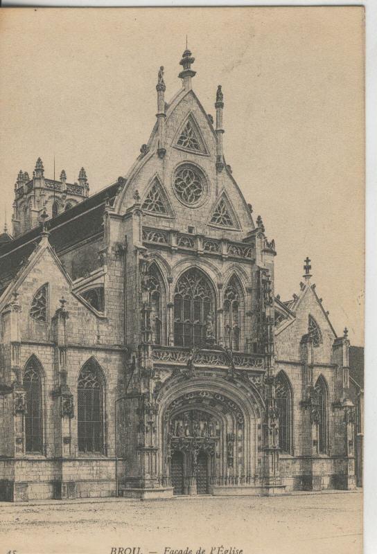 Postal 009046: Brou, façade de la Iglesia