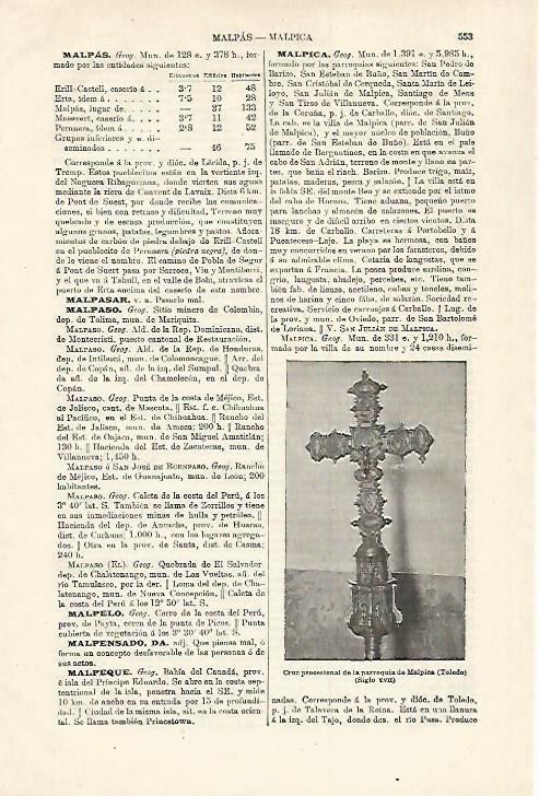 LAMINA ESPASA 18580: Cruz de la parroquia de Malpica Toledo