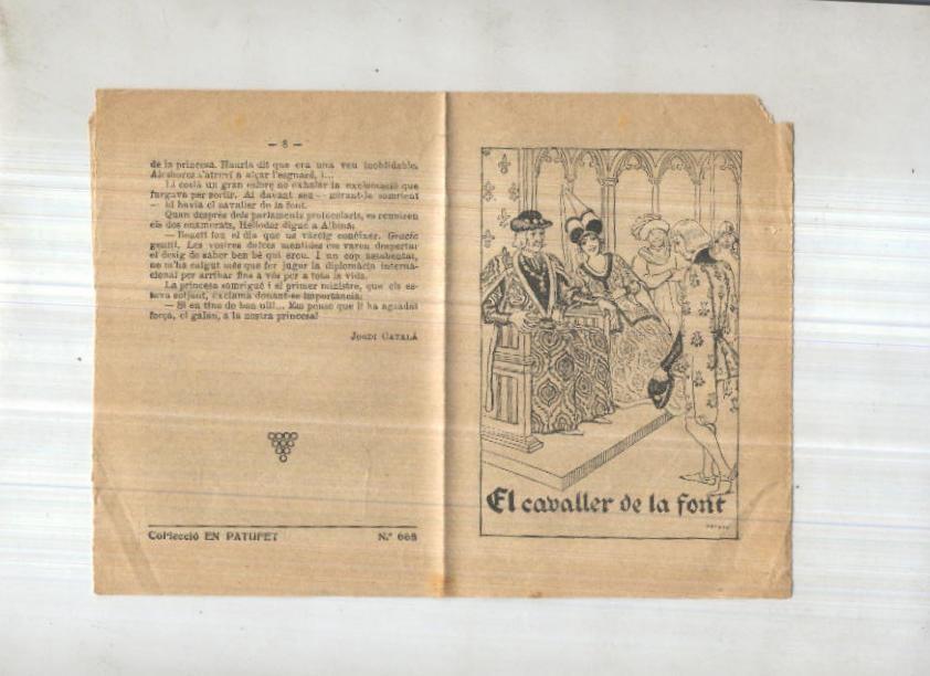 Col-leccio EN PATUFET numero 668: El cavaller de la font (cubierta de Opisso)