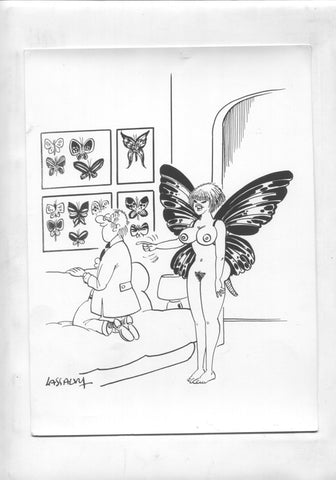 Cartulina con ilustracion de Lassalvy (numerado 24 en trasera)