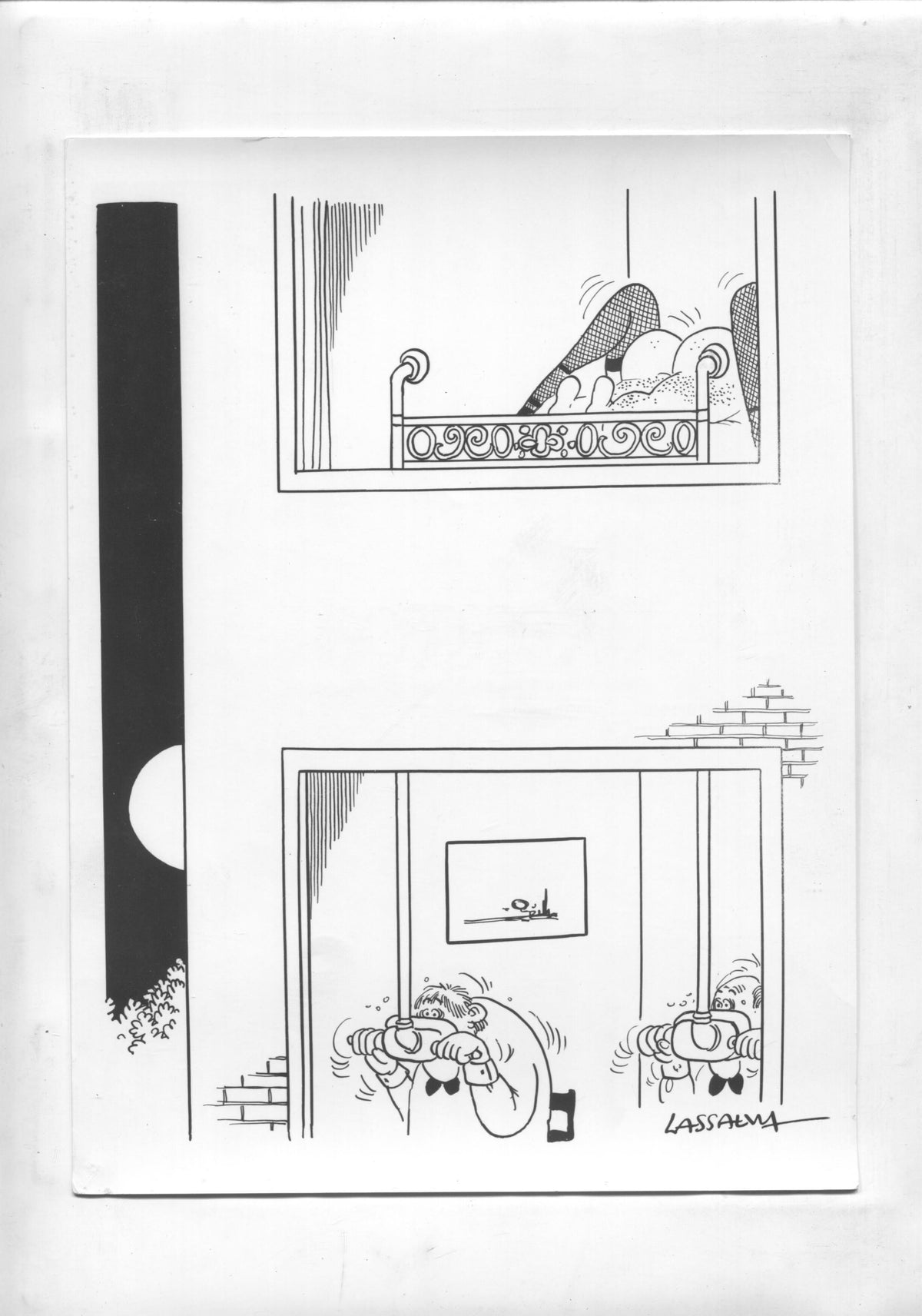 Cartulina con ilustracion de Lassalvy (numerado 131 en trasera)