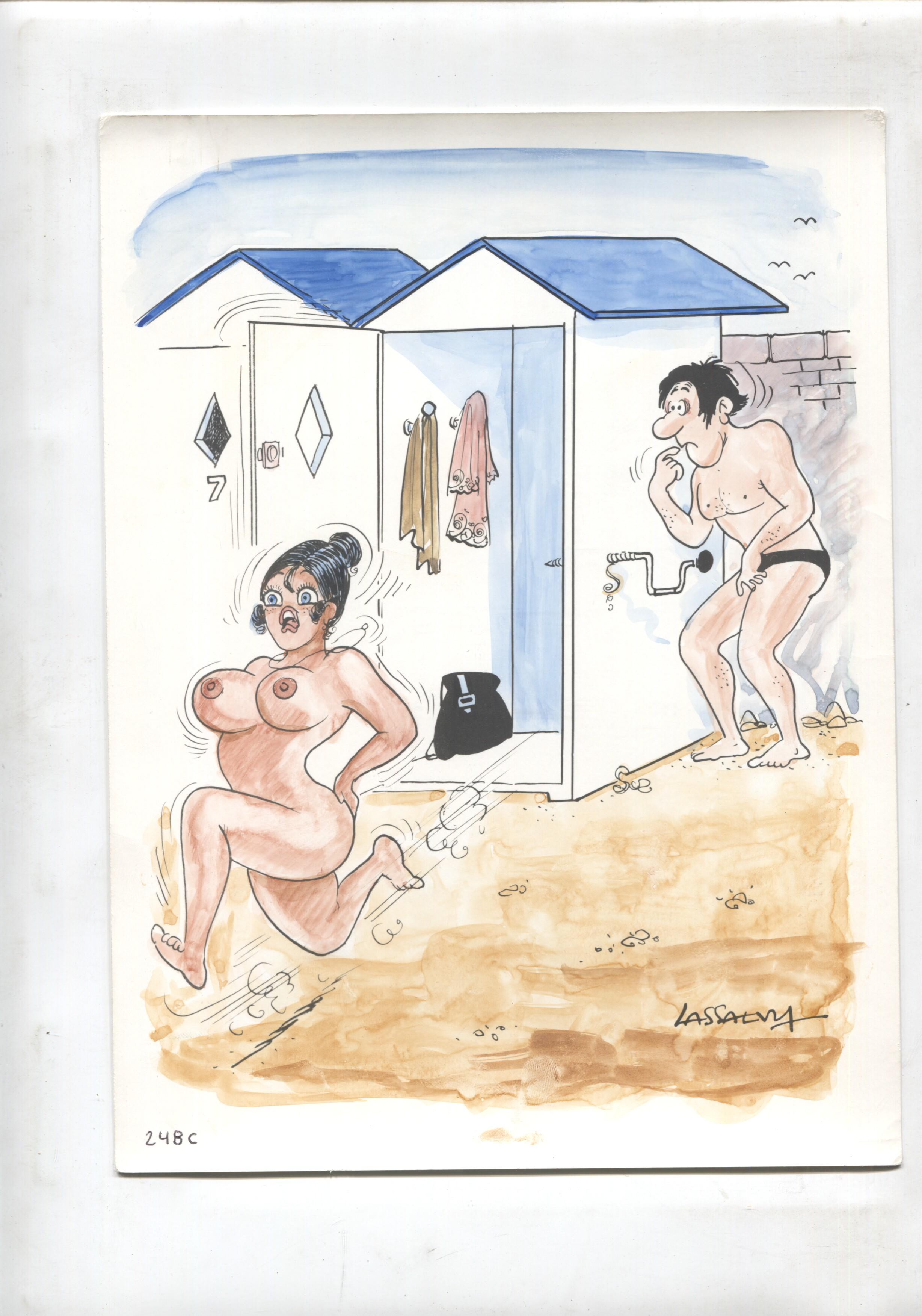 Cartulina con ilustracion de Lassalvy (numerado 127 en trasera)