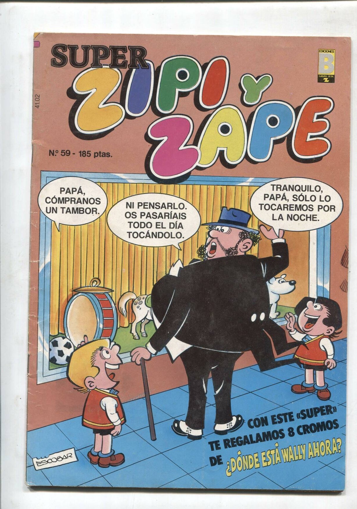 Super Zipi y Zape numero 059 (numerado 1 en trasera): conserva cromos donde esta Wally ahora