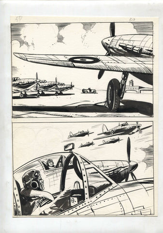 Dibujo Original: Tema Belico numerado 07 en trasera