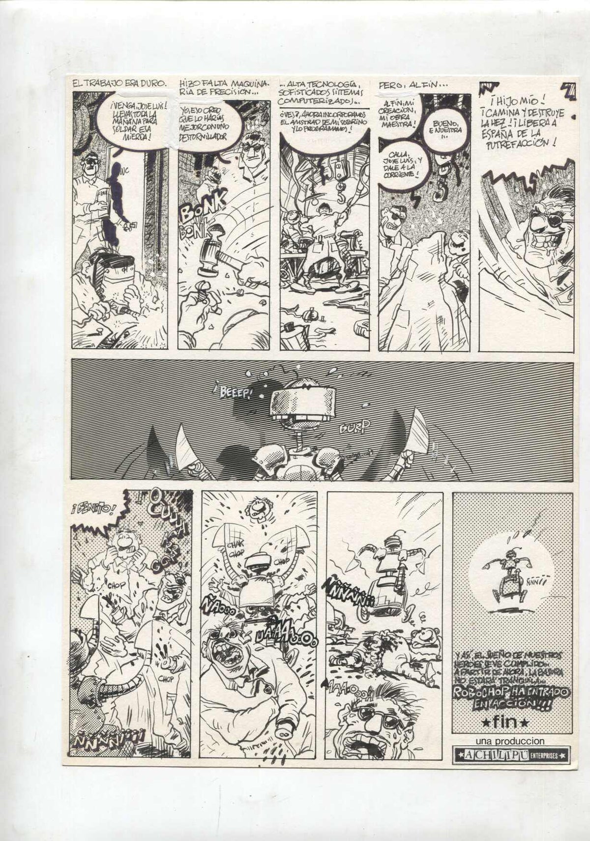 Dibujo Original: autor revista Makoki ? numerado 24 en trasera