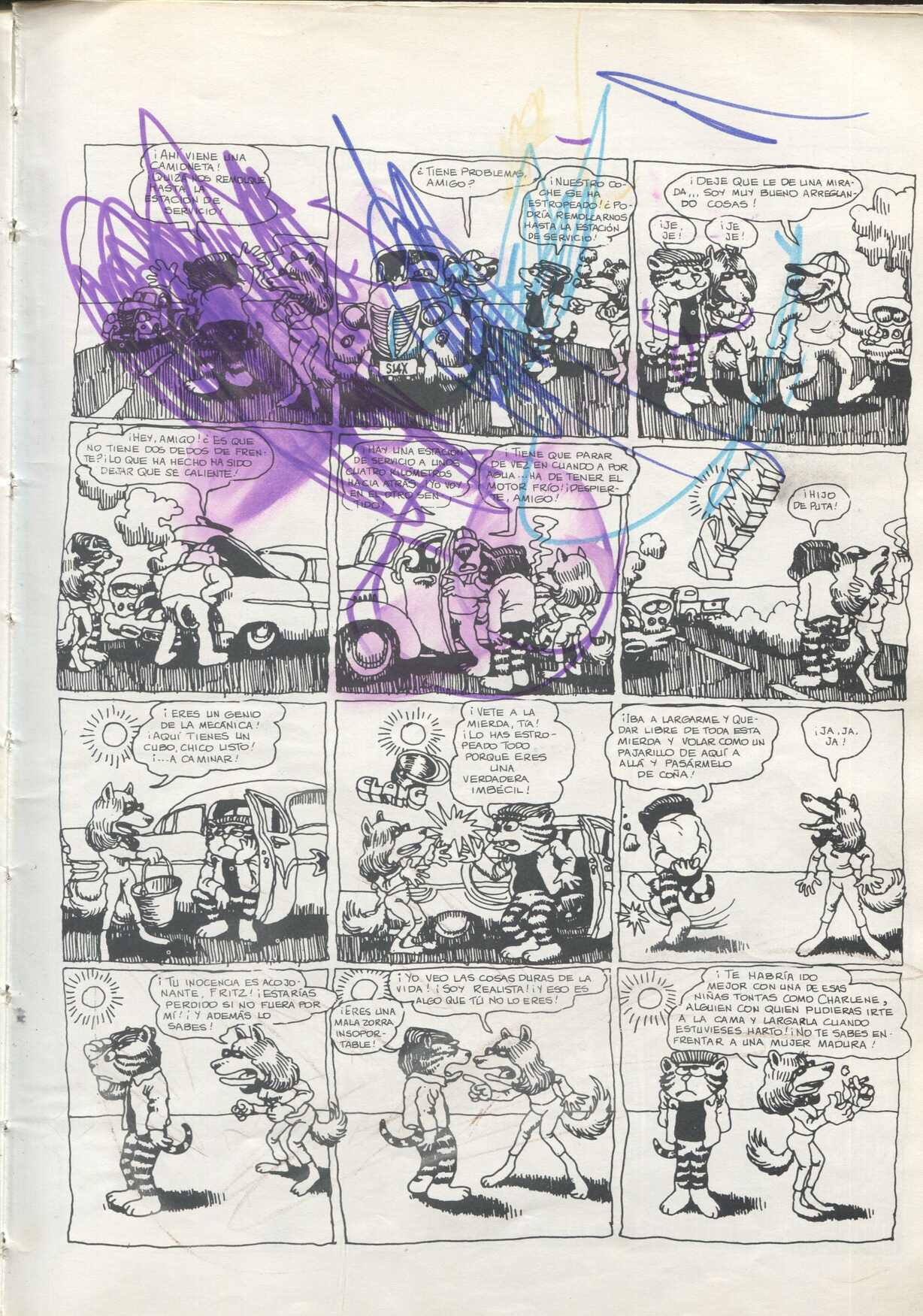 El Gato Fritz de Robert Crumb (ver detalles del apunte)