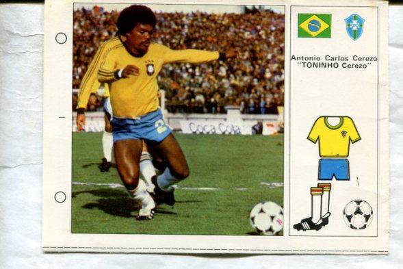 Estrellas del Mundial 82 numero 036: Antonio Carlos Cerezo (Toninho Cerezo) de Brasil