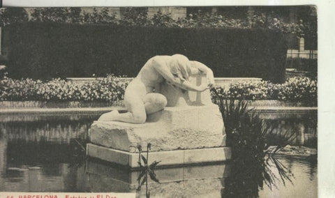Postal 010550: Estatua de Llimona en el parque de la ciudadela de Barcelona