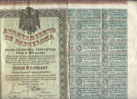 Ayuntamiento Barcelona deuda municipal 1941