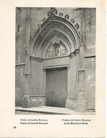 Lamina 1082: CATEDRAL DE BARCELONA. Puerta de Santa Eulalia
