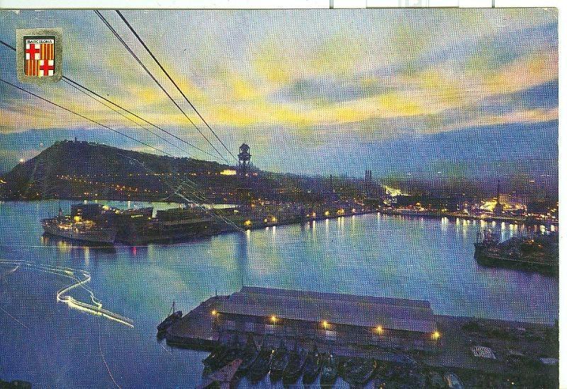 Postal 6271 : Atardecer en el puerto de Barcelona
