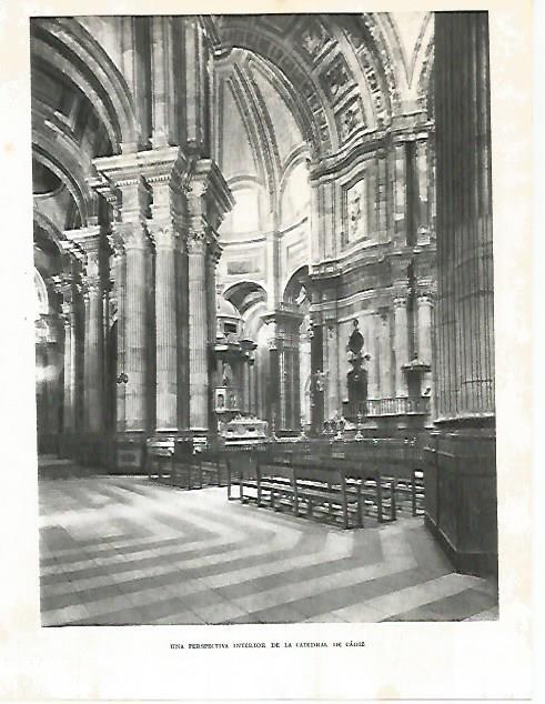 LAMINA 10828: Interior de la Catedral de Cadiz