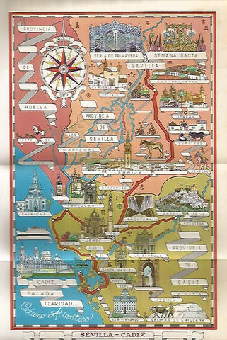 LAMINA 10927: Mapa del itineriario Sevilla-Cadiz