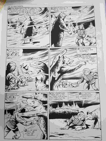 Dibujo original de J.Rosello : Rin Tin Tin: en el polo norte (pagina segunda)