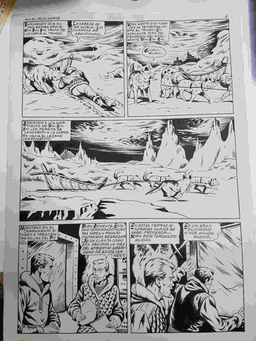 Dibujo original de J.Rosello : Rin Tin Tin: en el polo norte (pagina tercera)