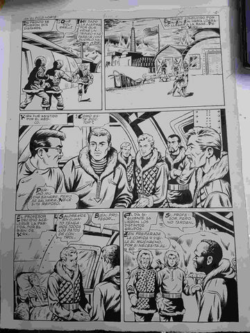 Dibujo original de J.Rosello : Rin Tin Tin: en el polo norte (pagina cuarta)