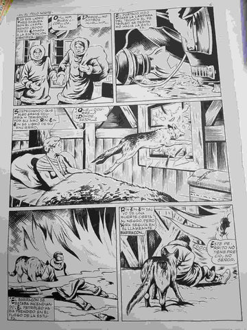 Dibujo original de J.Rosello : Rin Tin Tin: en el polo norte (pagina sexta)