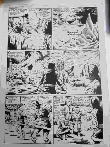 Dibujo original de J.Rosello : Rin Tin Tin: en el polo norte (pagina novena)
