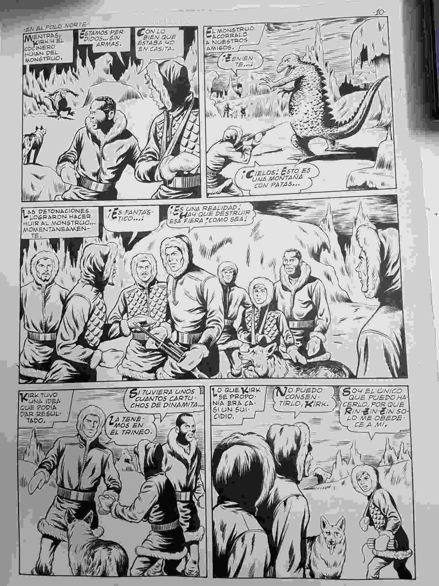 Dibujo original de J.Rosello : Rin Tin Tin: en el polo norte (pagina decima)