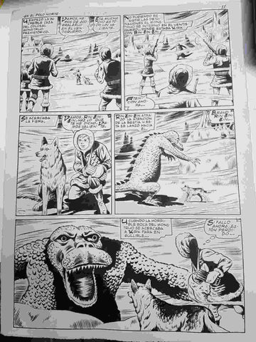 Dibujo original de J.Rosello : Rin Tin Tin: en el polo norte (pagina undecima)