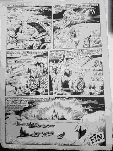 Dibujo original de J.Rosello : Rin Tin Tin: en el polo norte (pagina duocecima)