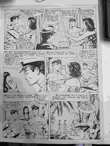 Dibujo original de: Una historia de amor (tercera pagina y numerada 115 en trasera)