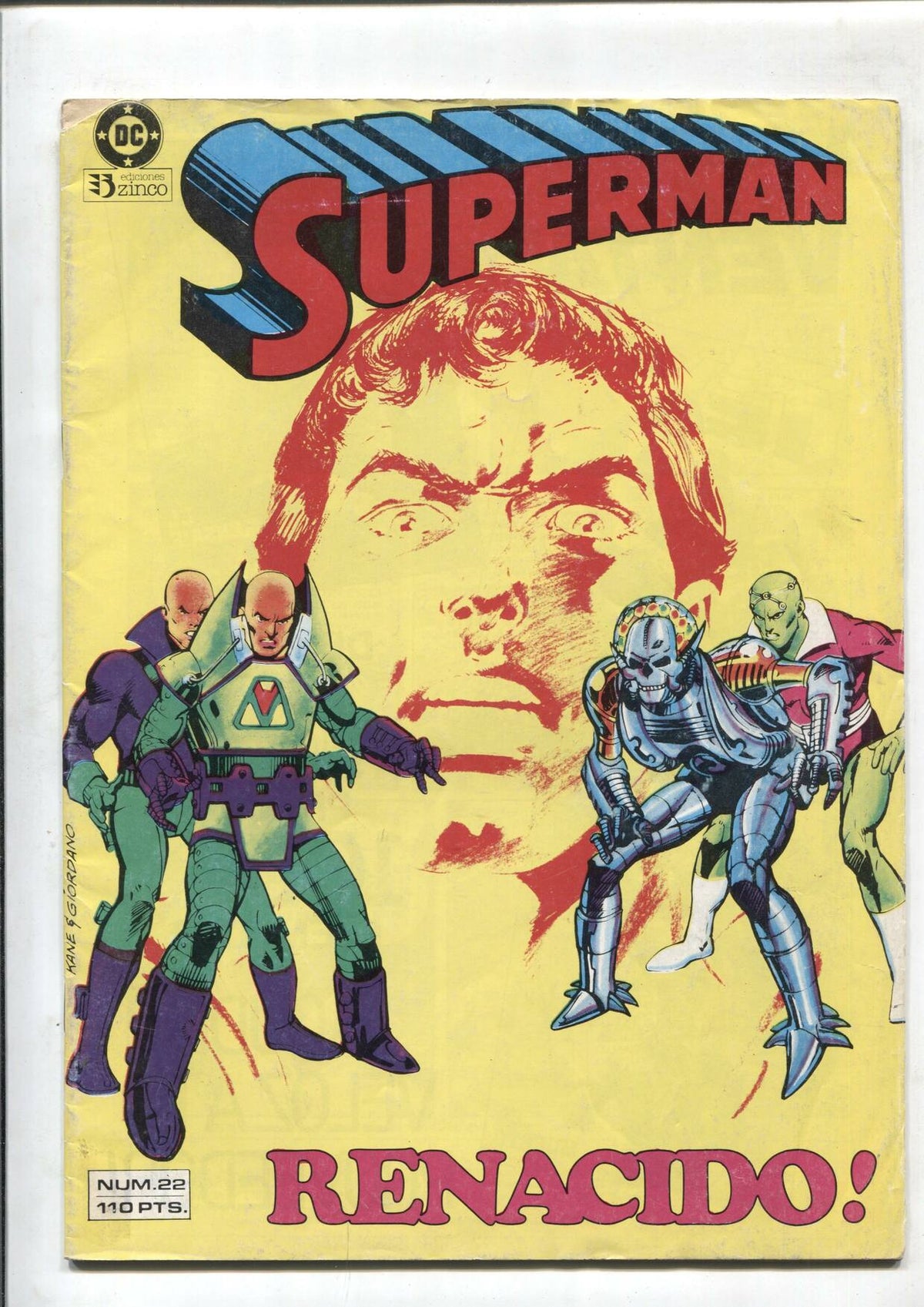 Superman volumen 1 numero 22: Renacido (numerado 1 en trasera)