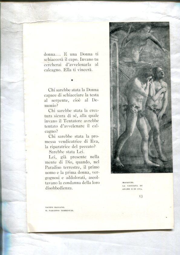 LEI racconti della vita di Maria: Lamina 06: La cacciata di Adamo i di Eva por Masaccio y L'nmacolata por Lacopo Chimenti