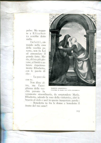  LEI racconti della vita di Maria: Lamina 37: Incontro di Maria con Santa Elisabetta por Mariotto Albertinelli
