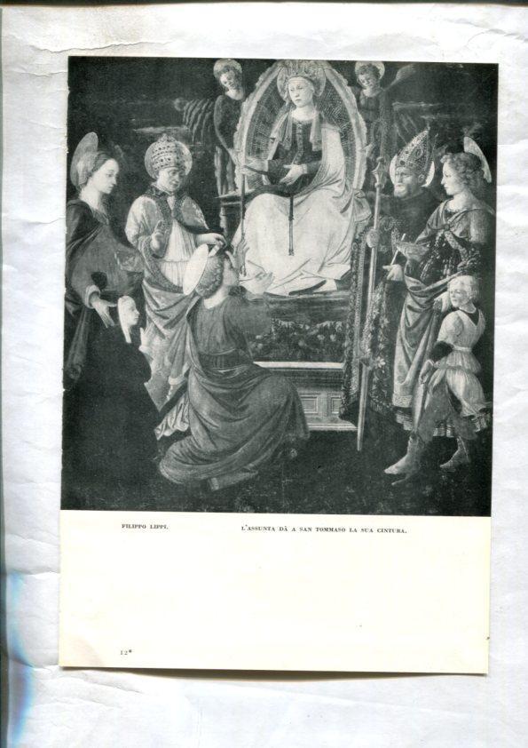  LEI racconti della vita di Maria: Lamina 61: L'assunta da a San Tommaso la sua cintura por Filippo Lippi y 