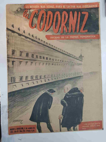 Revista: La Codorniz numero 0724, 2 de Octubre de 1955 año XV. Portada firmada por Herreros