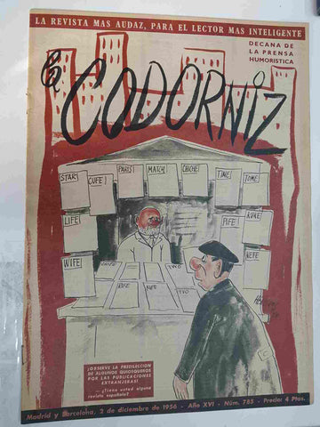 Revista: La Codorniz numero 0785, 2 diciembre 1956 año XVI