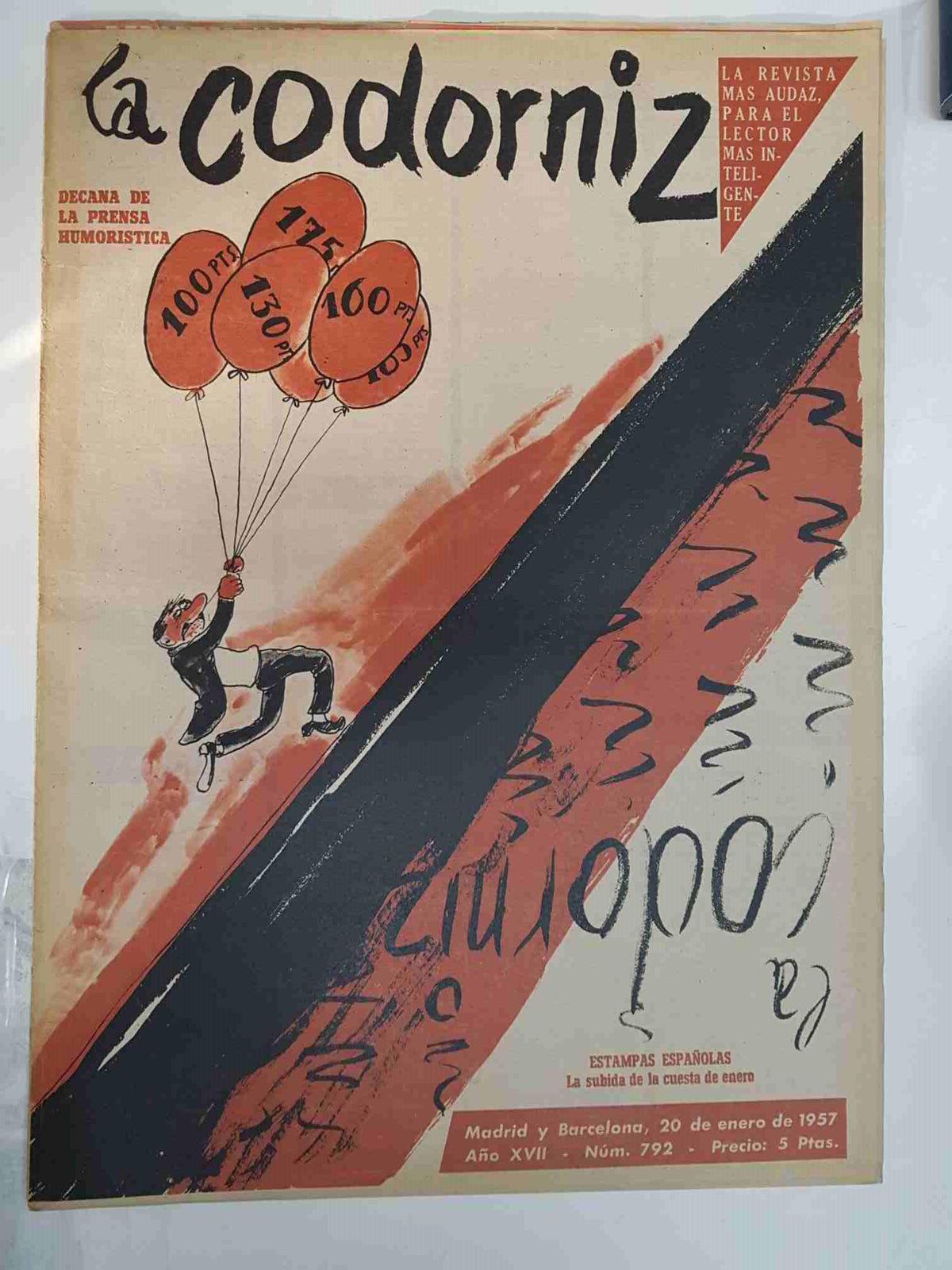 Revista: La Codorniz numero 0792, 20 de enero de 1957 año XVII - la subida de la cuesta de enero