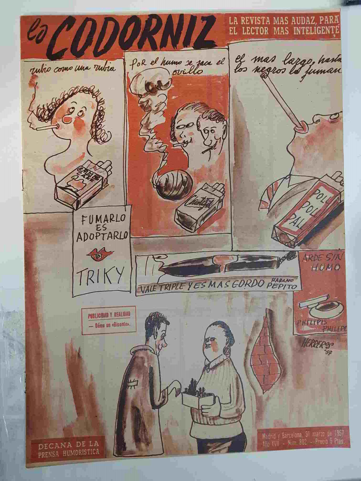 Revista: La Codorniz numero 0802, 31 de marzo de 1957 año XVII