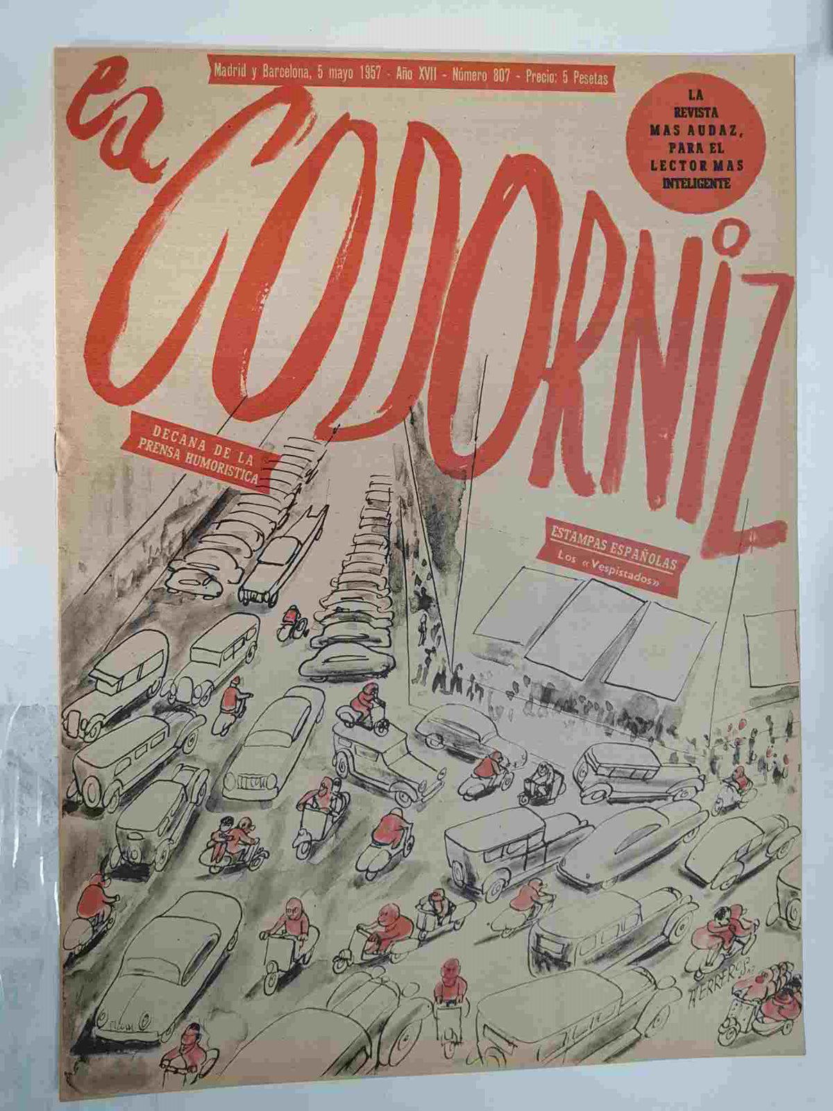Revista: La Codorniz numero 0807, 5 de mayo de 1957 año XVII - los vespistados
