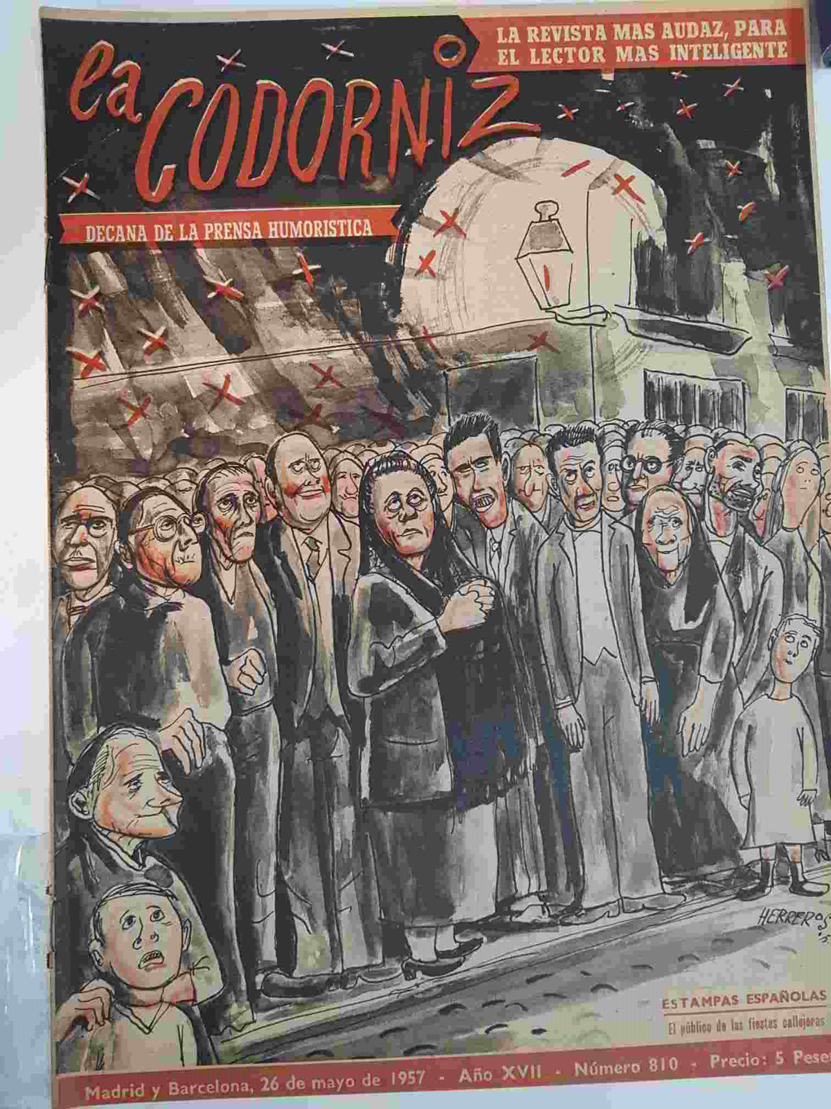 Revista: La Codorniz numero 0810, 26 de mayo de 1957 año XVII - el publico de las fiestas callejeras