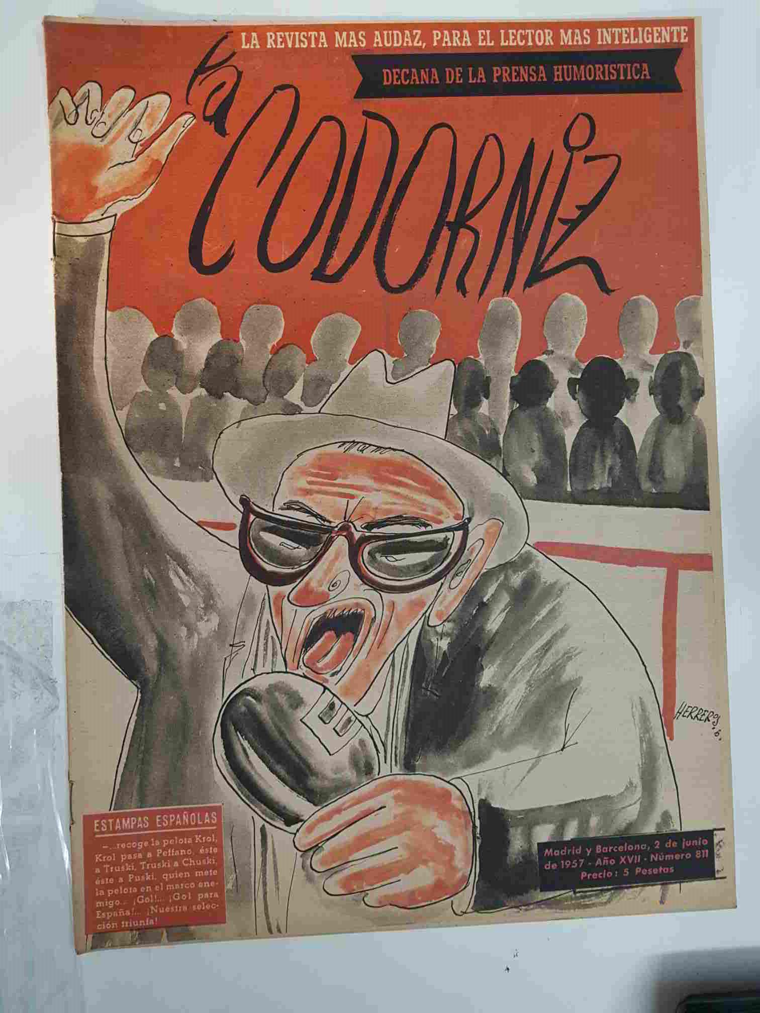 Revista: La Codorniz numero 0811, 2 de junio de 1957 año XVII - Nuestra seleccion triunfa