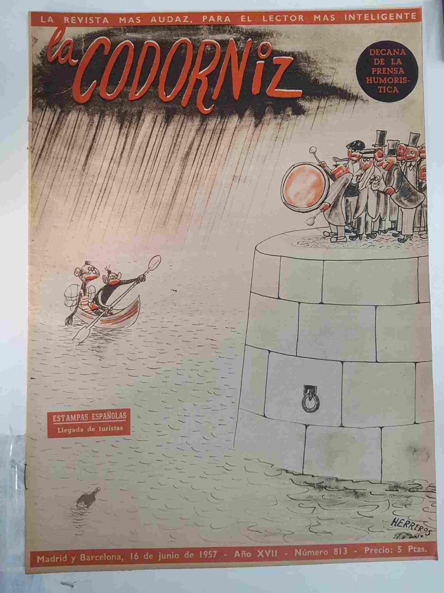 Revista: La Codorniz numero 0813, 16 de junio de 1957 año XVII - llegada de turistas