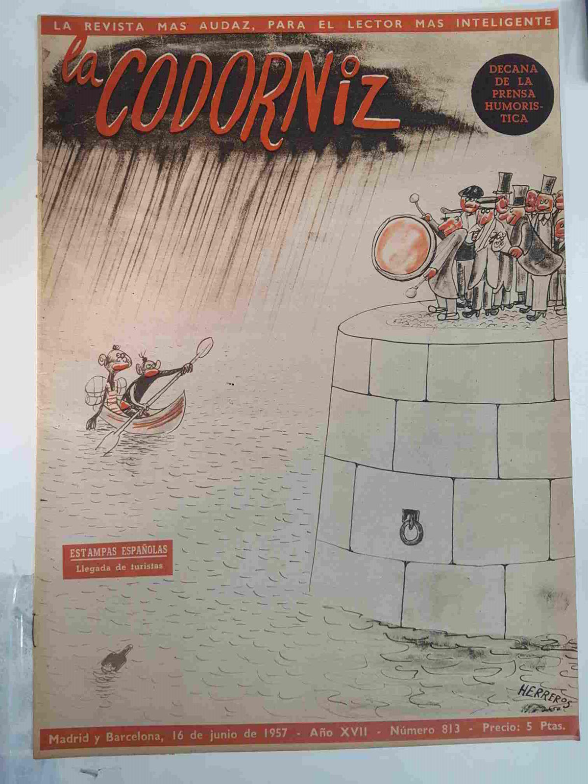 Revista: La Codorniz numero 0813, 16 de junio de 1957 año XVII - llegada de turistas