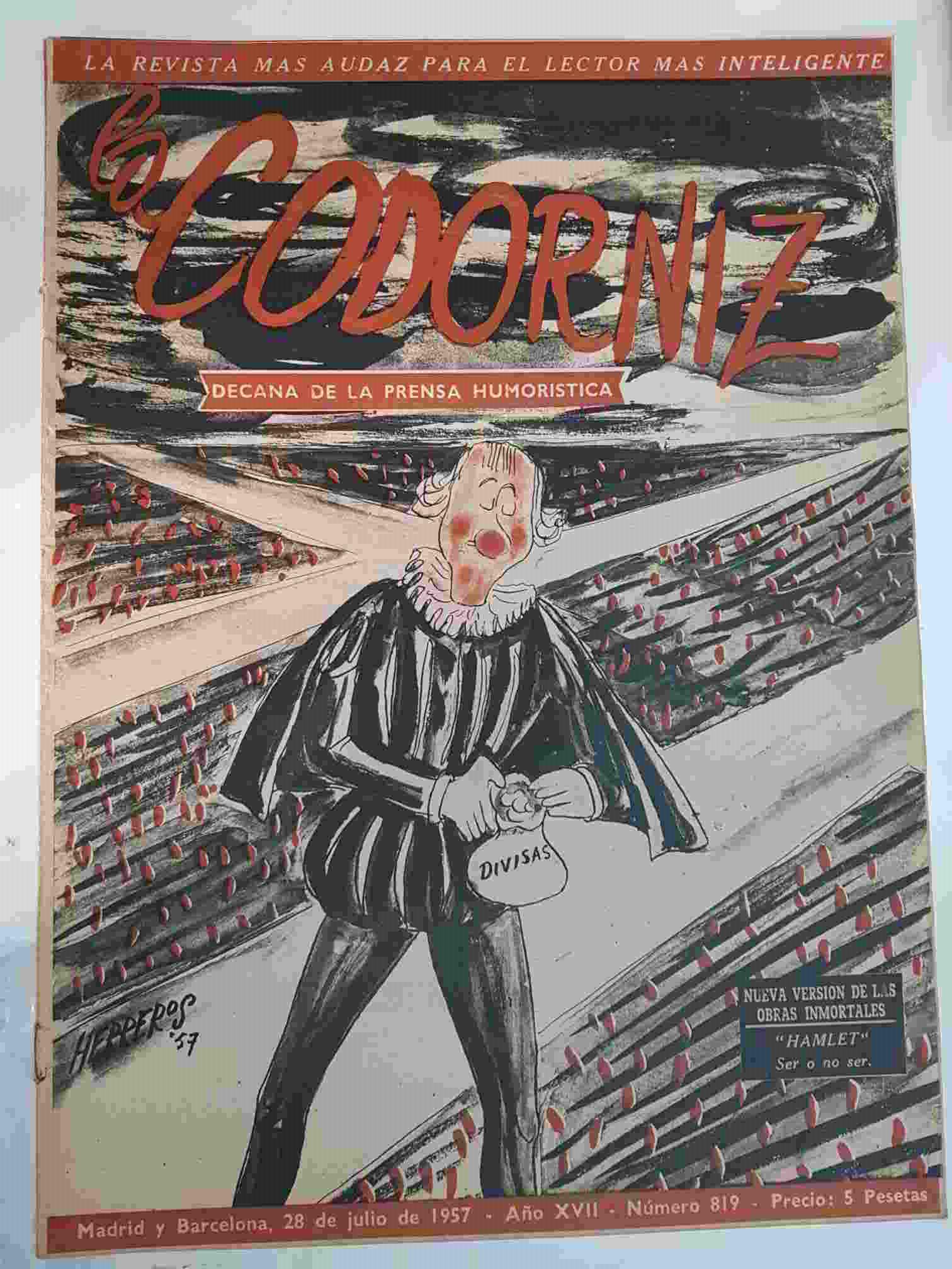 Revista: La Codorniz numero 0819, 28 de julio de 1957 año XVII - Hamlet, ser o no ser