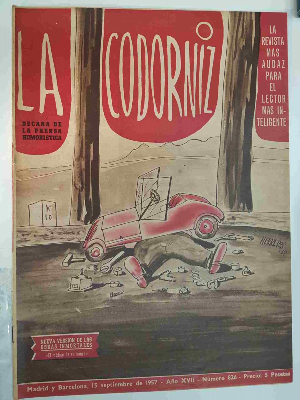 Revista: La Codorniz numero 0826, 15 de septiembre de 1957- El medico de su honra