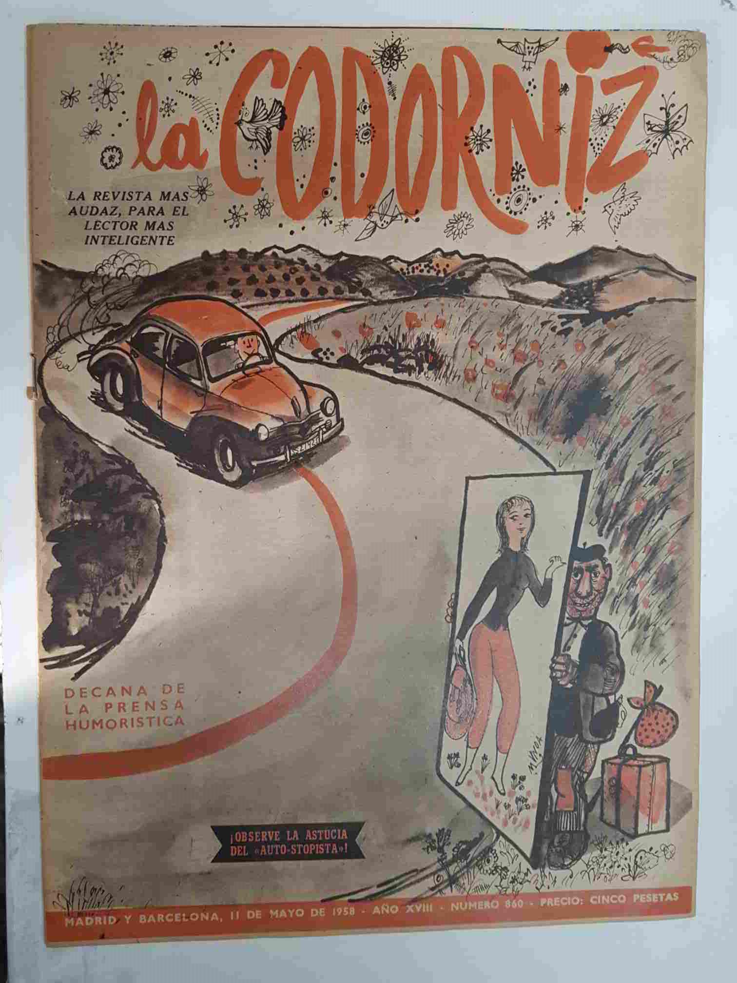 Revista: La Codorniz numero 0860, 11 de mayo de 1958 año XVIII - Observe la astucia del Auto-Stopista