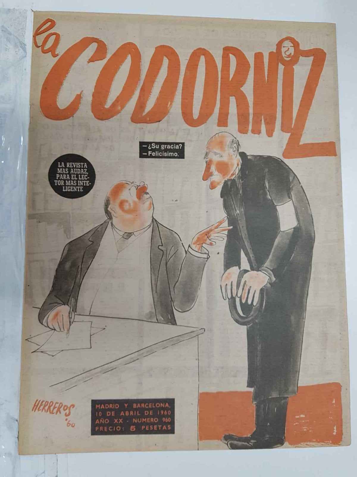 Revista: La Codorniz numero 0960, 10 de abril de 1960 año XX