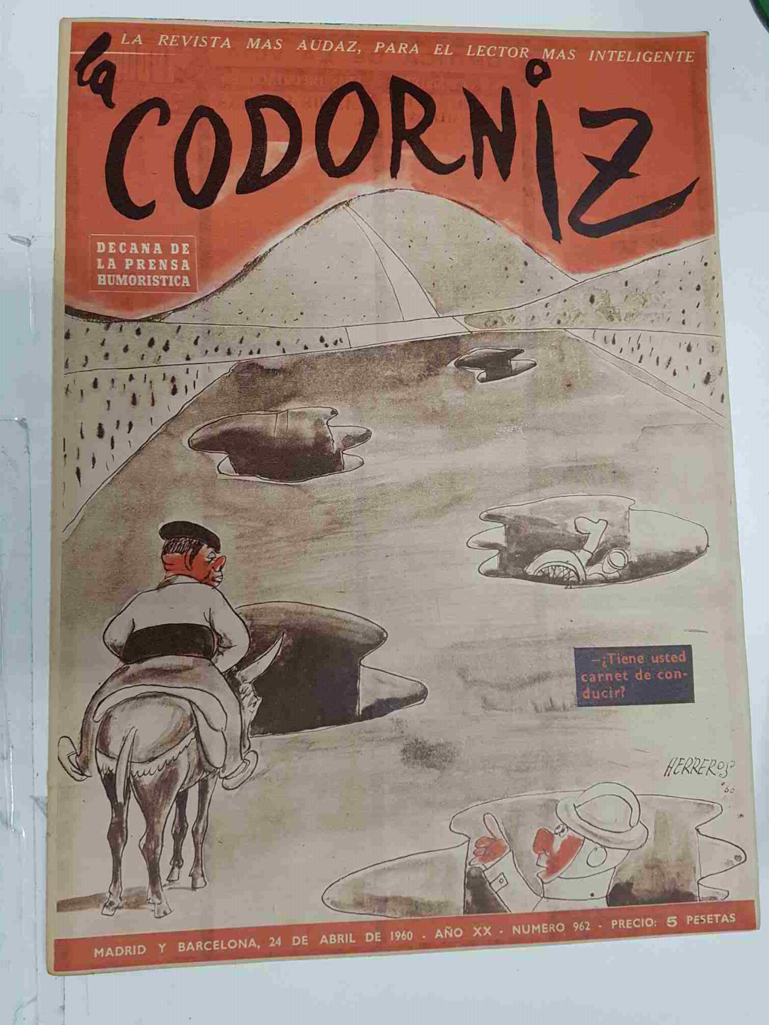 Revista: La Codorniz numero 0962, 24 de abril de 1960 año XX - Tiene usted carnet de conducir