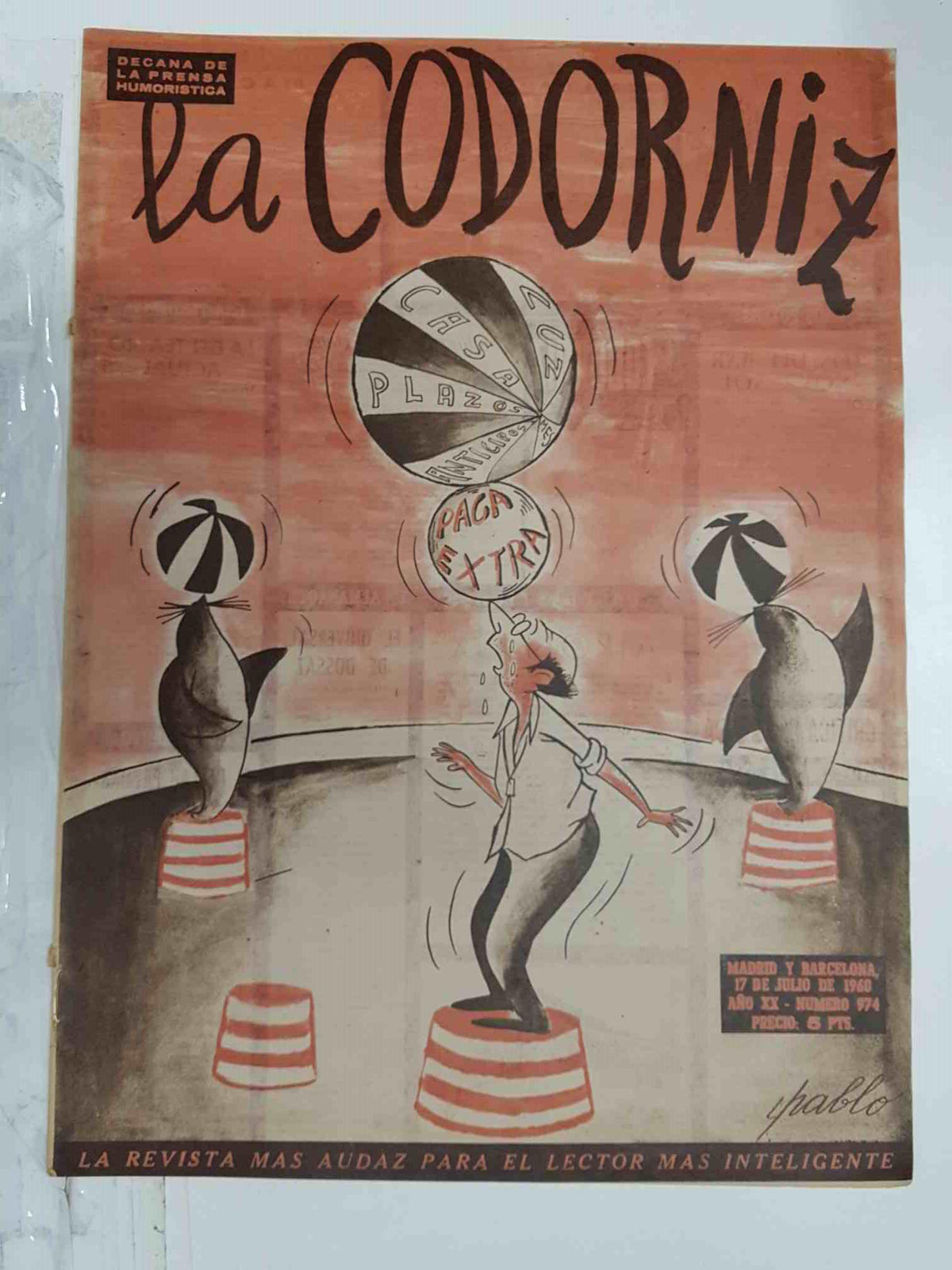 Revista la Codorniz: num 0974, Año XX, 17 de Julio de 1960 - Paga extra