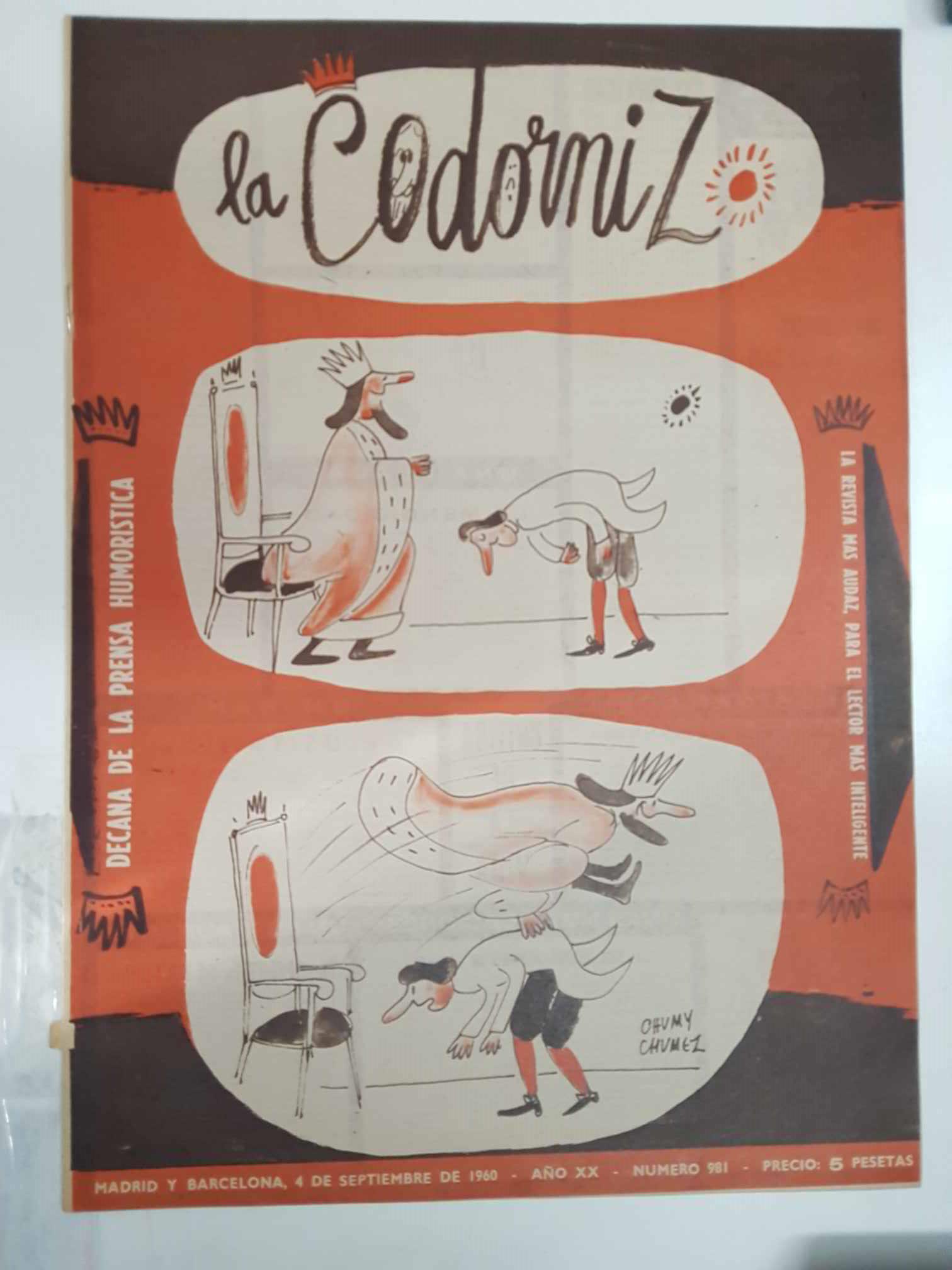 Revista la Codorniz: num 0981, Año XX, 4 de septiembre de 1960